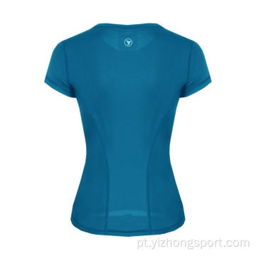 T-Shirt Feminina Umidade Wicking Dry Fit respirável